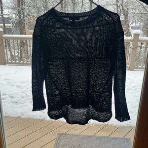 J. Crew Navy Sheer Crew Neck Sweater